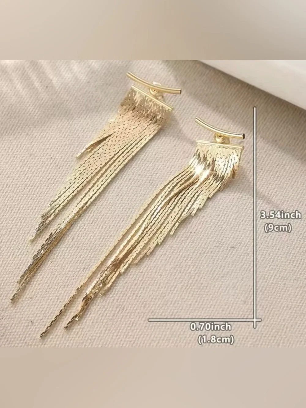 New 18k Gold Dramatic Fringe Earrings